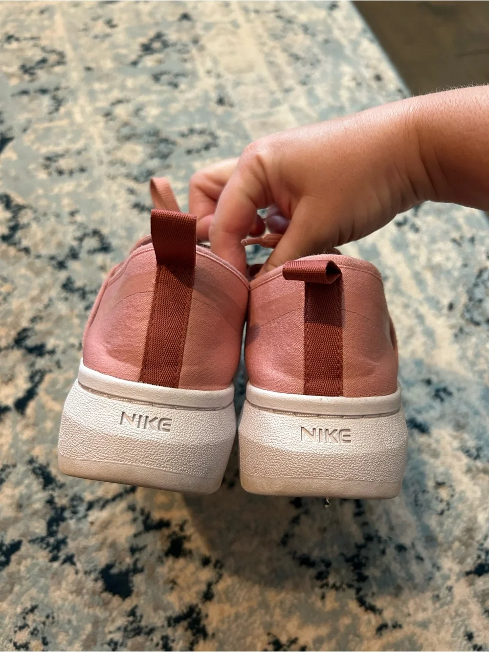 Nike Court Vision Alta platform sneakers in rust pink